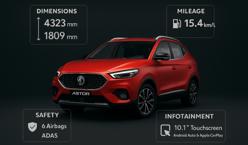 MG Astor Complete Specs & Features List